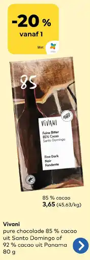 Bio Planet Vivani pure chocolade aanbieding