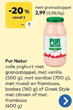 Bio Planet Pur Natur volle yoghurt aanbieding