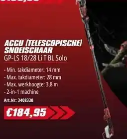 Bouwcenter Frans Vlaeminck Accu telescopische snoeischaar GP-LS 18/28 Li T BL Solo aanbieding