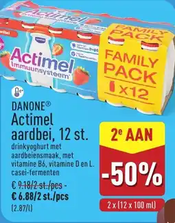 ALDI Danone Actimel aardbei aanbieding
