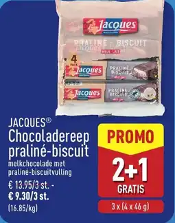 ALDI Jacques Chocoladereep praliné-biscuit aanbieding