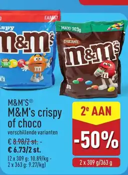 ALDI M&M's crispy of choco aanbieding