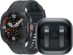 Coolblue Samsung Galaxy Watch Ultra 2 5G Titanium Zwart 47mm + Samsung Galaxy Buds4 Pro Zwart aanbieding