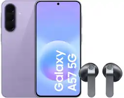 Coolblue Samsung Galaxy A57 128GB Paars 5G + Samsung Galaxy Buds4 Zwart aanbieding