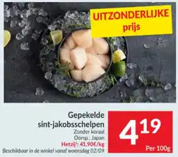 Intermarché Gepekelde sint-jakobsschelpen aanbieding