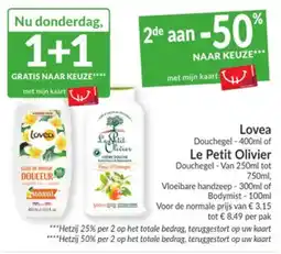 Intermarché Lovea Douchegeel of Le Petit Olivier Douchegeel aanbieding