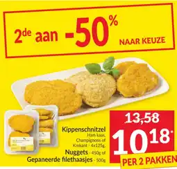 Intermarché Kippenschnitzel, Nuggets of Gepaneerde filethaasjes aanbieding