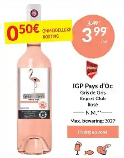 Intermarché Igp pays d'oc gris de gris expert club rosé aanbieding