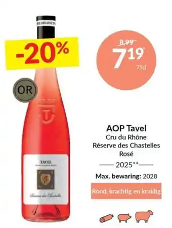 Aop tavel cru du rhone reserve des chastelles rose