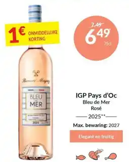 Intermarché Igp pays d'oc bleu de mer rose aanbieding