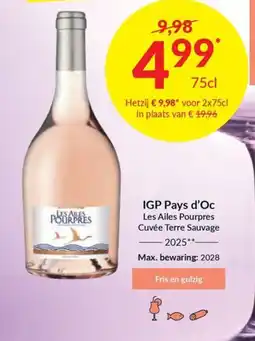 Intermarché IGP Pays d'Oc Les Ailes Pourpres Cuvée Terre Sauvage aanbieding