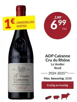 Intermarché AOP Cairanne Cru du Rhône Le Verdier Rood aanbieding