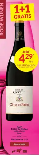 Intermarché Rode wijn Maison Castel Côtes du Rhône aanbieding