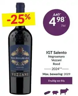 Intermarché Igt salento negroamaro vezzani rood aanbieding