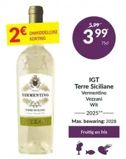 Intermarché Igt terre siciliane vermentino vezzani wit aanbieding