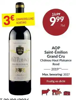 Intermarché Aop saint-émilion grand cru château haut plaisance rood aanbieding
