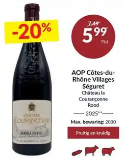 Intermarché Aop cotes-du-rhone villages seguret chateau la couranconne rood aanbieding