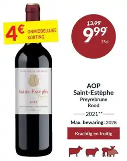 Intermarché AOP Saint-Estèphe Preyrebrune Rood aanbieding