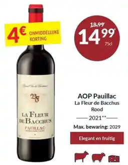 Intermarché AOP Pauillac La Fleur de Bacchus Rood aanbieding