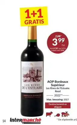 Intermarché Aop bordeaux superieur les rives de l'estuaire rood aanbieding