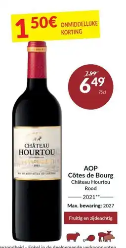 Intermarché AOP Côtes de Bourg Château Hourtout Rood aanbieding