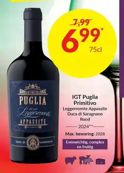 Intermarché Igt puglia primitivo leggermente appassite aanbieding