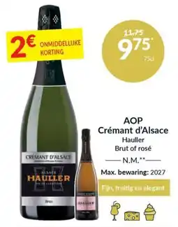 Intermarché AOP Crémant d'Alsace Hauller Brut of rosé aanbieding
