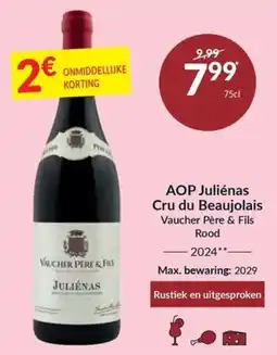 Intermarché Aop juliénas cru du beaujolais vaucher père & fils rood aanbieding