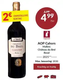 Intermarché Aop cahors malbec chateau du brel rood aanbieding