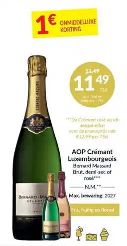 Intermarché AOP Crémant Luxembourgeois Bernard Massard aanbieding