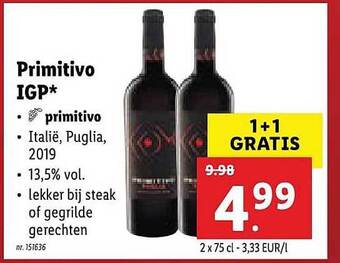 Lidl Primitivo Igp aanbieding