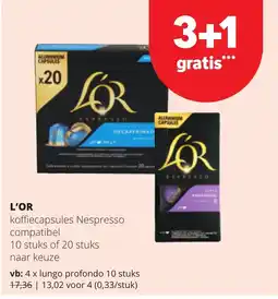 Spar L'OR koffiecapsules Nespresso compatibel aanbieding