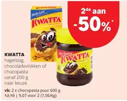 Spar kwatta hagelslag chocoladevlokken of chocopasta aanbieding