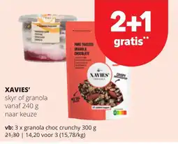 Spar Xavies' skyr of granola aanbieding