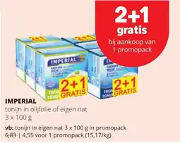 Spar Imperial tonijn in oljefolie of eigen nat aanbieding