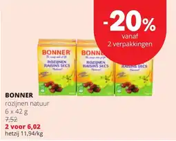 Spar Bonner rozijnen natuur aanbieding