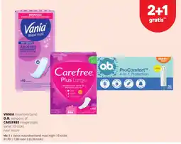 Spar VANIA maandverband, O.B. tampons of CAREFREE inlegkruisjes aanbieding