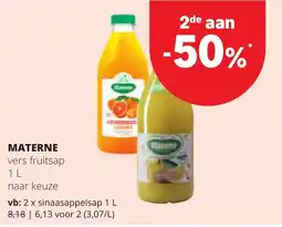 Spar Materne vers fruitsap aanbieding