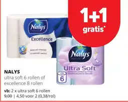 Spar Nalys ultra soft 6 rollen of excellence 8 rollen aanbieding