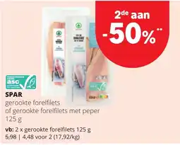 Spar gerookte forefilets aanbieding
