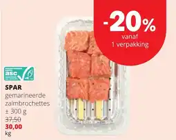 Spar spar gemarineerde zalm brochettes aanbieding