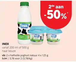 Spar Inex melk en yoghurt aanbieding