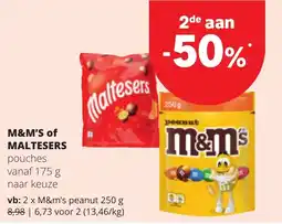 Spar M&M'S of MALTESERS pouches aanbieding