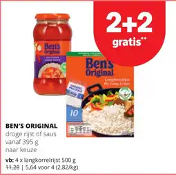 Spar Ben's original droge rijst of saus aanbieding