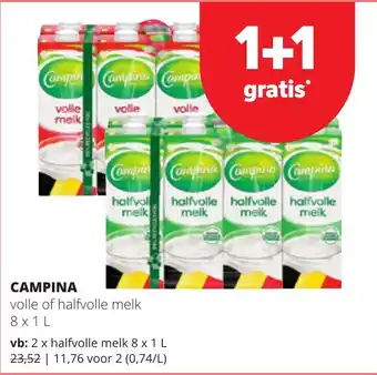 Campina volle of halfvolle melk