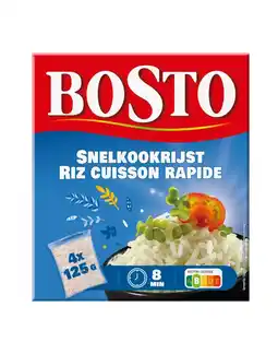Albert Heijn Bosto Snelkookrijst 4x125g BEL aanbieding