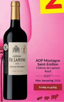 Intermarché AOP Montagne Saint-Emilion Château de Lapeyre Rood aanbieding