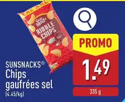ALDI Sunsnacks chips gaufrees sel aanbieding