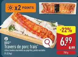 ALDI Travers de porc frais aanbieding