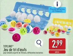 ALDI Jeu de tri d'œufs aanbieding